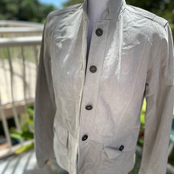 Dove Gray Suede Jacket - Picture 1 of 12